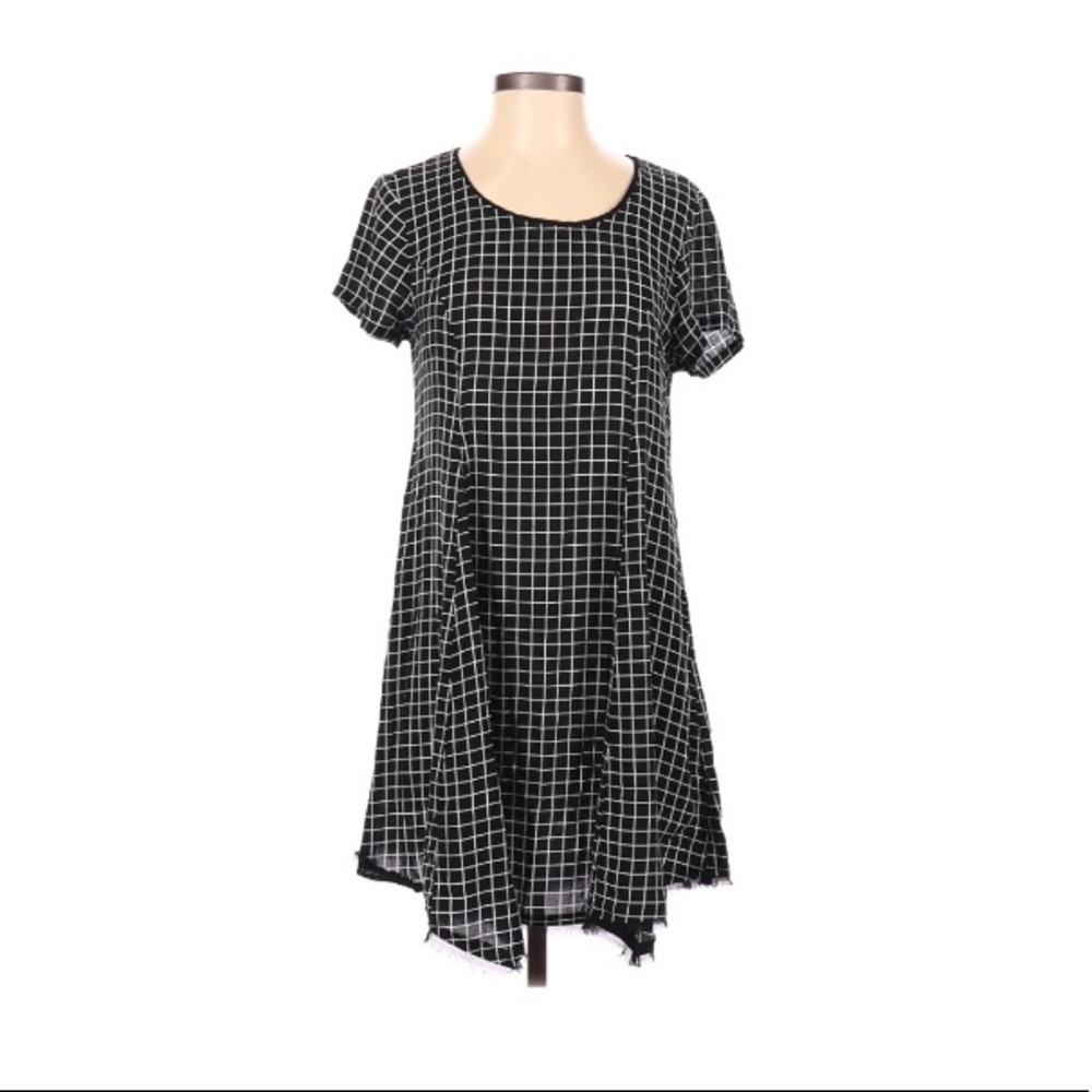 SILENCE + NOISE |black dress square pattern mini M